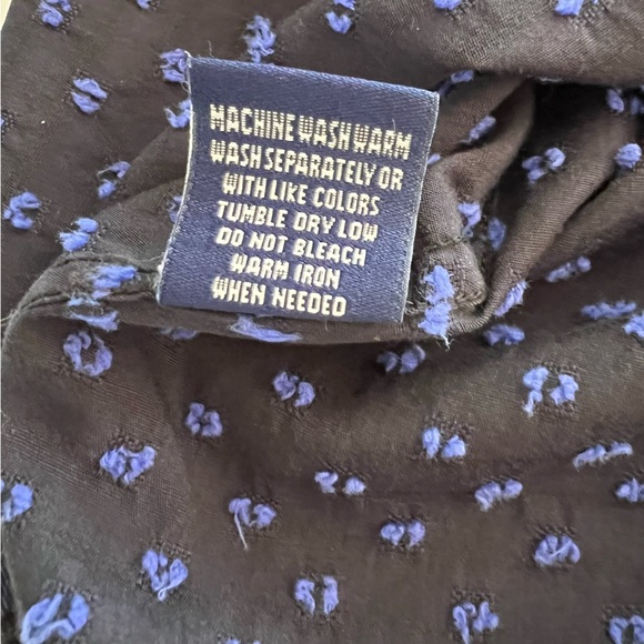 Robert Graham Button Shirt Mens XL Black Blue Dot Striped Flip Cuff Long Sleeve - Picture 14 of 15